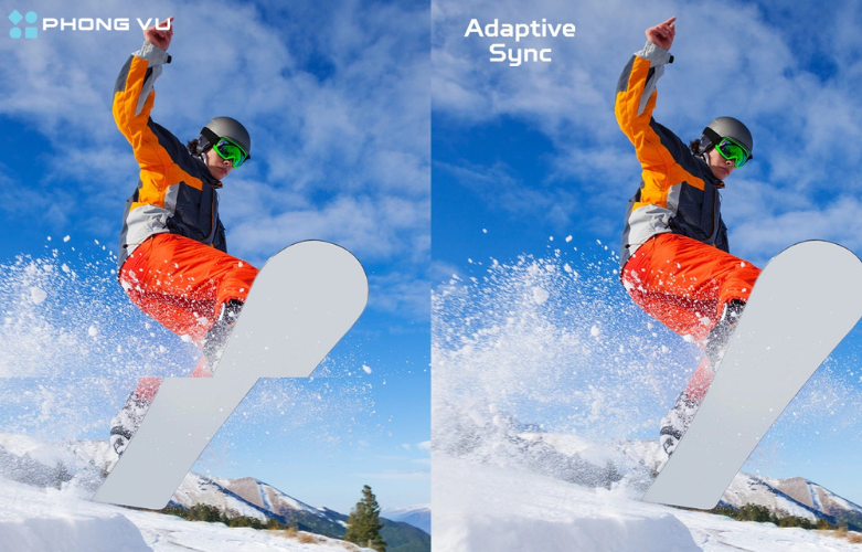 Công nghệ Adaptive-Sync giúp tốc độ xuất hình của màn hình được đồng bộ hoàn hảo với tốc độ dựng hình của GPU, loại bỏ hiện tượng xé hình, đảm bảo chất lượng video siêu mượt mà.