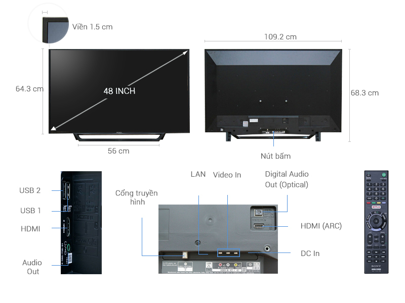 Internet Tivi Sony 48 inch KDL-48W650D Internet Tivi Sony 48 inch KDL-48W650D