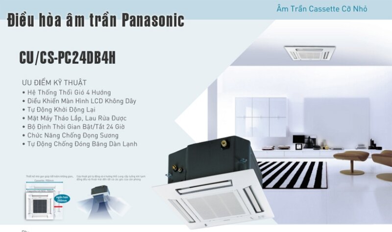 Điều hòa âm trần Panasonic 24000 BTU 1 chiều CS-PC24DB4H / CU-PC24DB4H gas R-410A