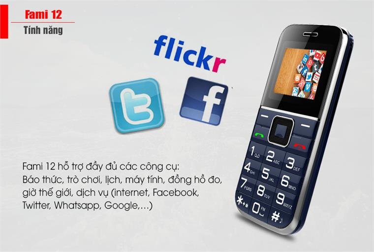 Điện thoại Masstel Fami 12 Navy Điện thoại Masstel Fami 12 Navy