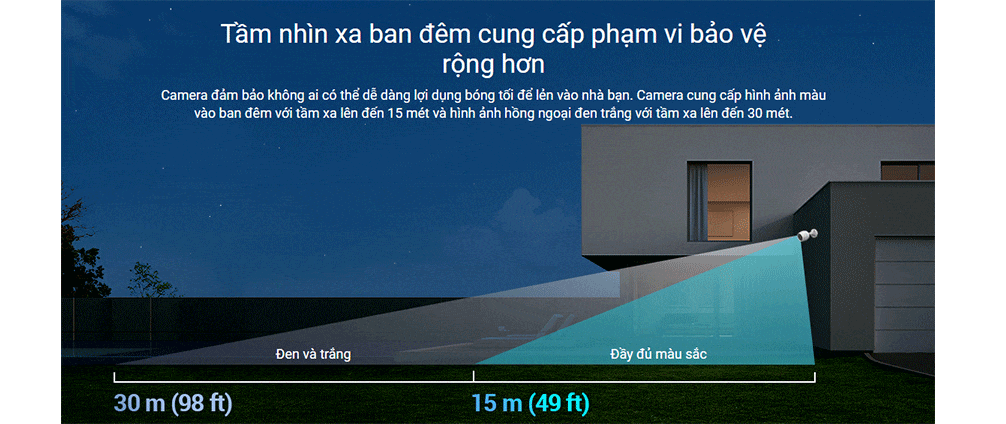 Camera ngoài trời IP wifi EZVIZ CS-C3TN A0-1H2WFL 2M