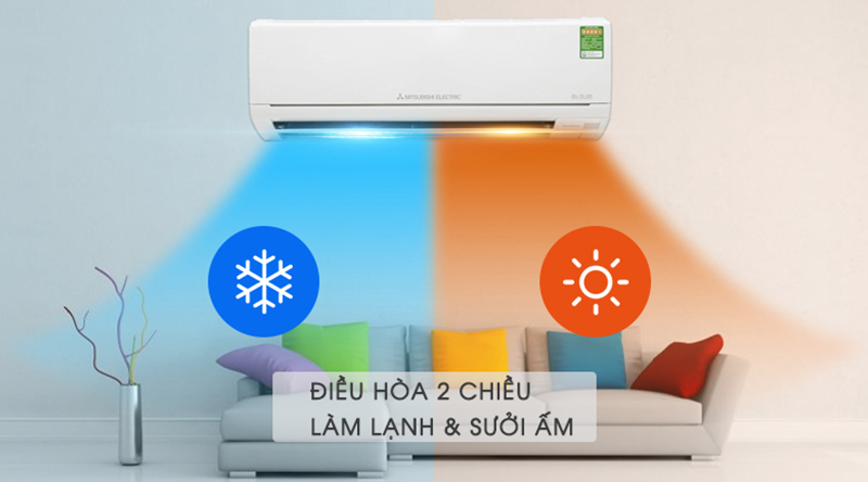 Điều hòa Mitsubishi Electric Inverter 9000 BTU 2 chiều MSZ/MUY-HT25VF gas R-32 2 Điều Hòa Mitsubishi Electric 9000 BTU 2 chiều MSZ/MUY-HT25VF