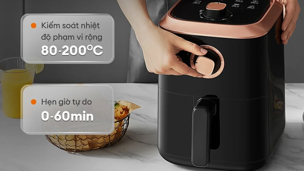 Nồi chiên Gaabor GA-M45A02 điều khiển núm vặn