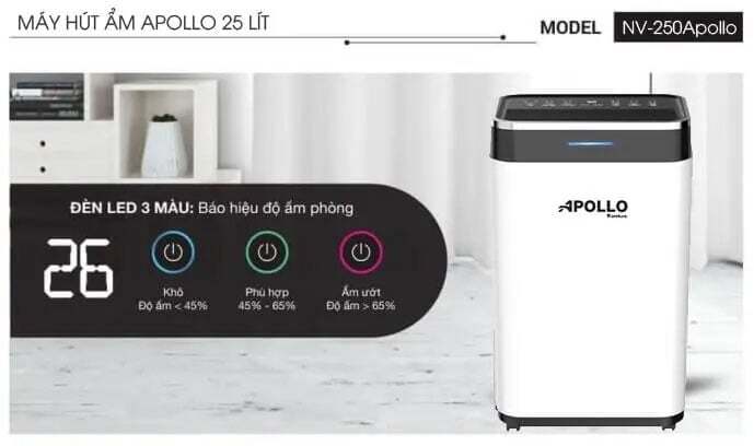 Máy hút ẩm Apollo Sumikura 25 lít NV-250Apollo Máy hút ẩm Apollo Sumikura 25 lít NV-250Apollo