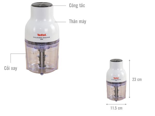 Kích thước của máy xay Tefal Essential MB520138 Kích thước của máy xay Tefal Essential MB520138