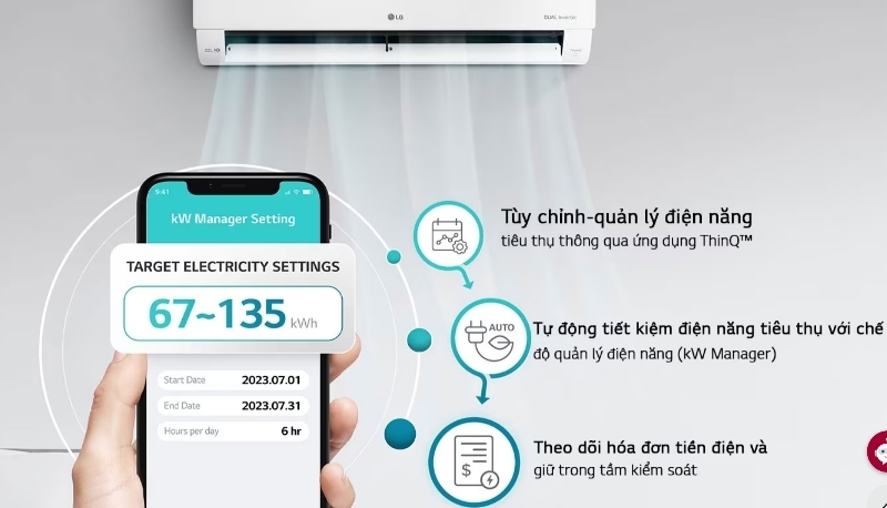 Điều hòa LG Inverter 12000 BTU 1 chiều V13WIN1 gas R-32 2 Điều hòa LG Inverter 12000 BTU 1 chiều V13WIN1 tính năng tiết kiệm điện
