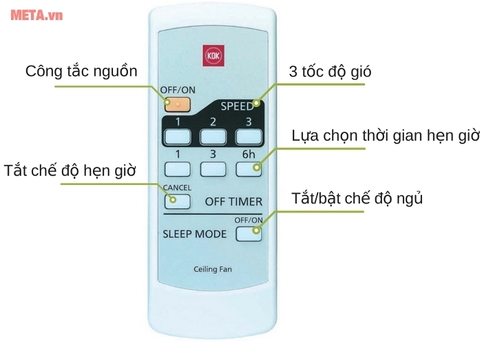 Quạt trần KDK M56XR Quạt trần KDK M56XR