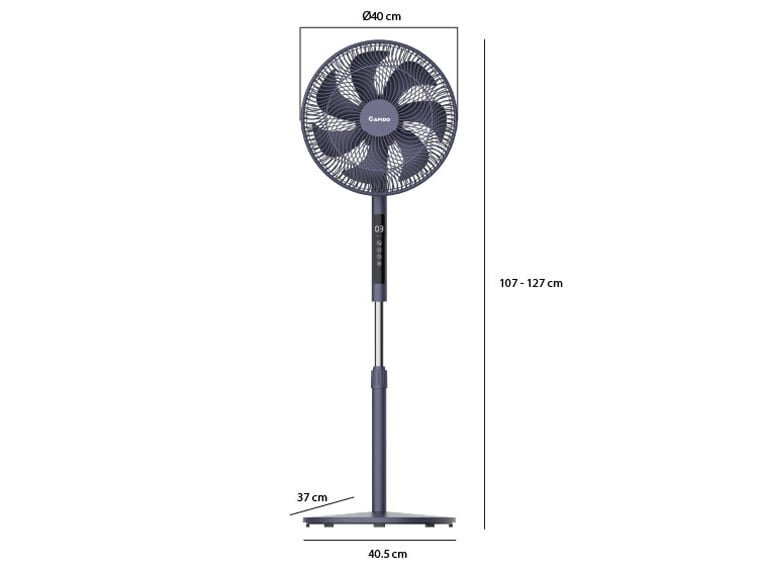 Rapido RWF-16AHD có khả năng điều chỉnh chiều cao linh hoạt từ 107cm đến 127cm 