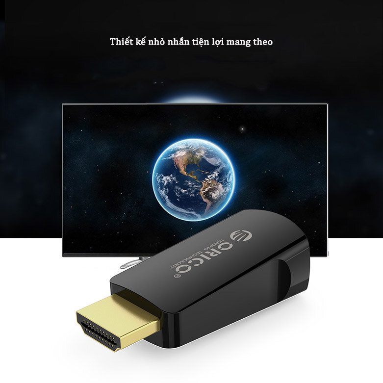 Thiết bị chuyển HDMI sang VGA Orico XD-HLFV (Đen) | Thiết kế nhỏ gọn