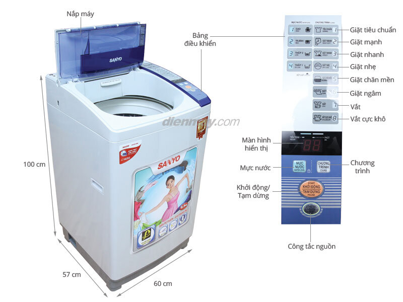 Máy giặt Sanyo 8.5 kg ASW-S85ZT Máy giặt Sanyo 8.5 kg ASW-S85ZT