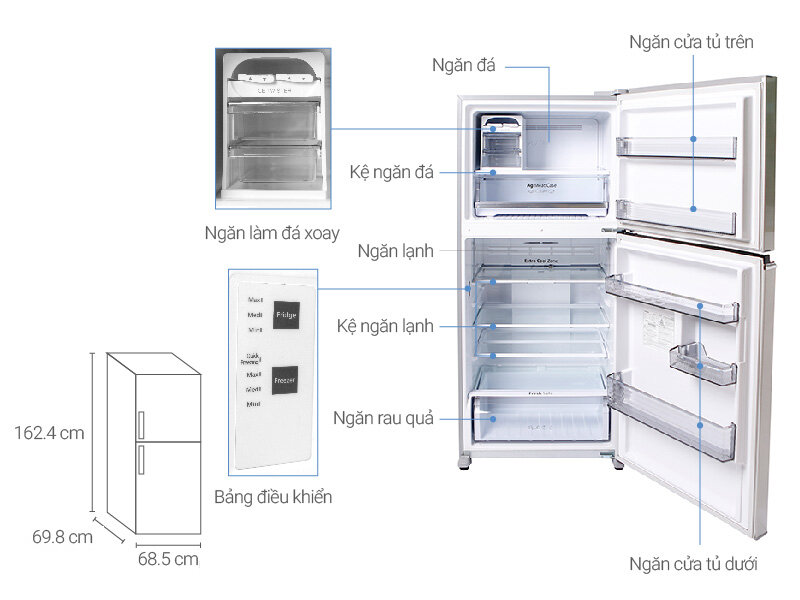 Tủ lạnh Panasonic 363 lít NR-BD418VSVN Tủ lạnh Panasonic 363 lít NR-BD418VSVN