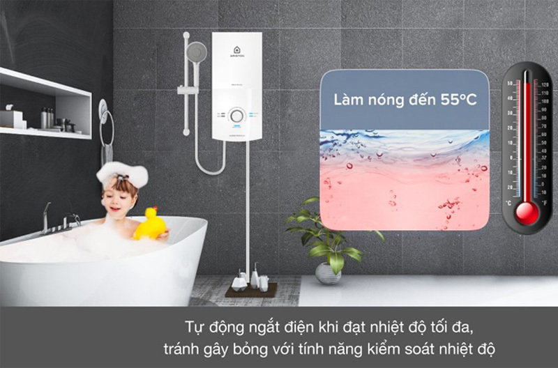 Bình nóng lạnh trực tiếp Ariston Aures Premium 4.5P có bơm Bình nóng lạnh trực tiếp Ariston Aures Premium 4.5P có bơm