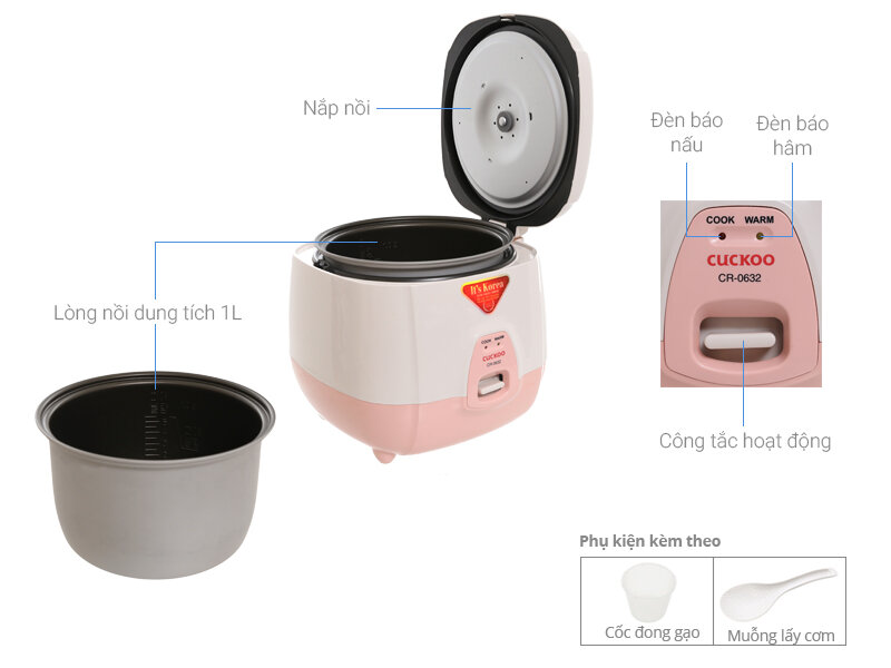 Nồi cơm điện 1 lít Cuckoo CR-0632