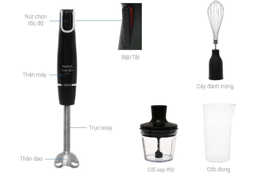 Cấu tạo của Tefal HB943838 Máy xay cầm tay Tefal HB943838