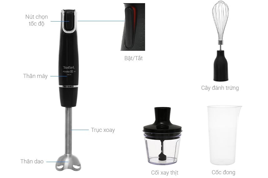 Cấu tạo của Tefal HB943838 Máy xay cầm tay Tefal HB943838