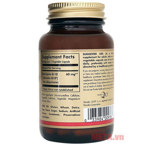 Thực phẩm bảo vệ sức khỏe Vegetarian CoQ-10 60 MG Solgar (60 viên) Thực phẩm bảo vệ sức khỏe Vegetarian CoQ-10 60 MG Solgar (60 viên)