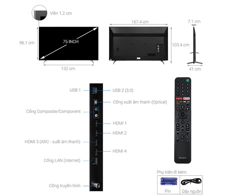 Android Tivi Sony 75 inch KD-75X9000H