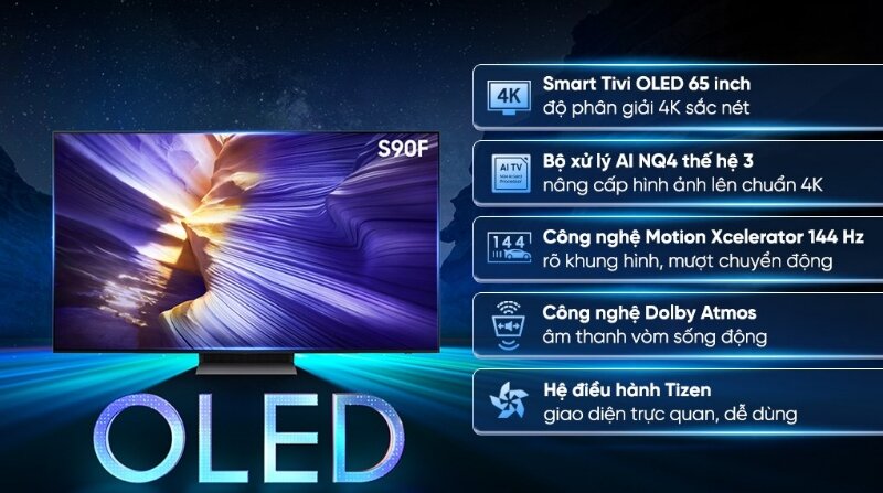 Smart tivi OLED Samsung 4K 65 inch QA65S90F