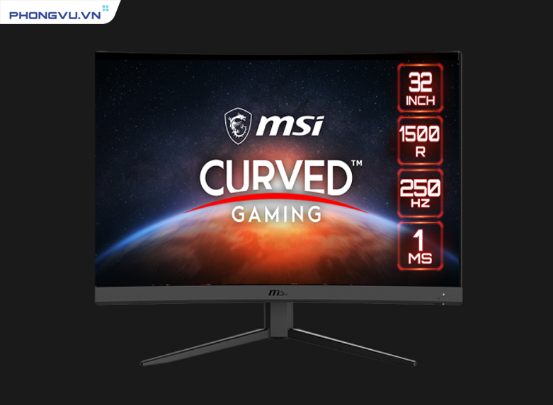 Kích thước 32 inch rộng rãi, tần số quét 250Hz và tốc độ phản hồi 1ms vượt trội