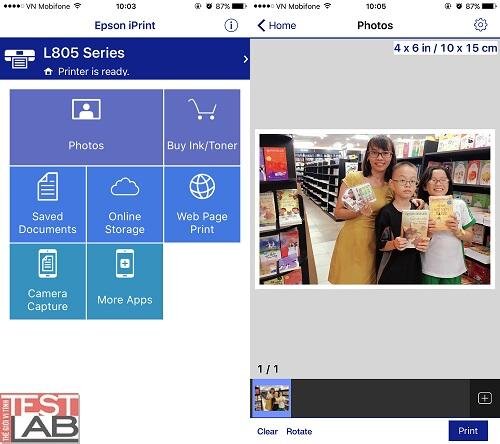 MÁY IN PHUN MÀU EPSON L805 (IN, IN WIFI)- 6 màu mực