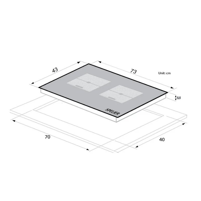 Bếp từ âm 2 vùng nấu Spelier SPM-828i Plus