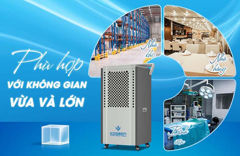 Máy hút ẩm công nghiệp Kosmen KM-150S phù hợp sử dụng trong nhiều không gian khác nhau