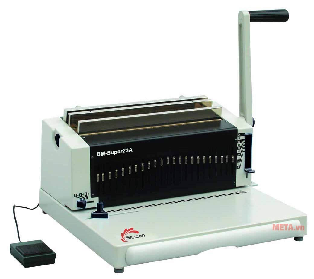 Máy đóng sách gáy kẽm Silicon SUPER 23A Máy đóng sách gáy kẽm Silicon SUPER 23A