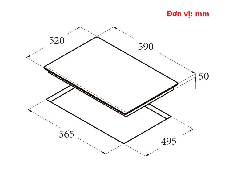 Bếp từ âm 4 vùng nấu Cata GIGA 600 - màu BK, WH