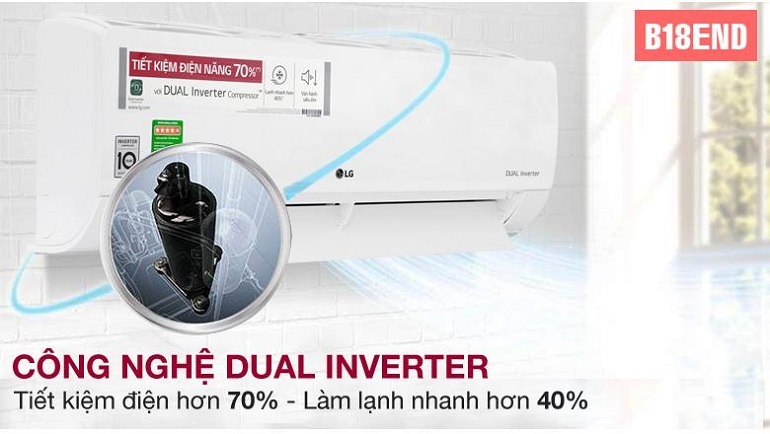 Điều hòa LG Inverter 18000 BTU 2 chiều B18END1 gas R-32 4 điều hòa inverter LG B18END1 2 chiều 18000BTU
