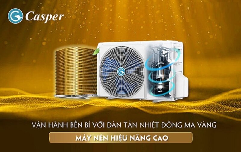 Điều hòa Casper Inverter 12000 BTU 1 chiều TC-12IS35 dàn nóng bền bỉ