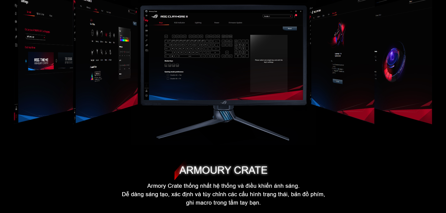 Bàn phím cơ không dây Asus ROG Claymore II (RGB RX optical Blue sw) 11