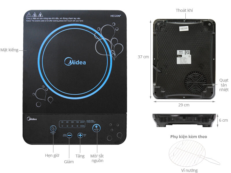 Bếp hồng ngoại Midea MIR-B2015DD Bếp hồng ngoại Midea MIR-B2015DD