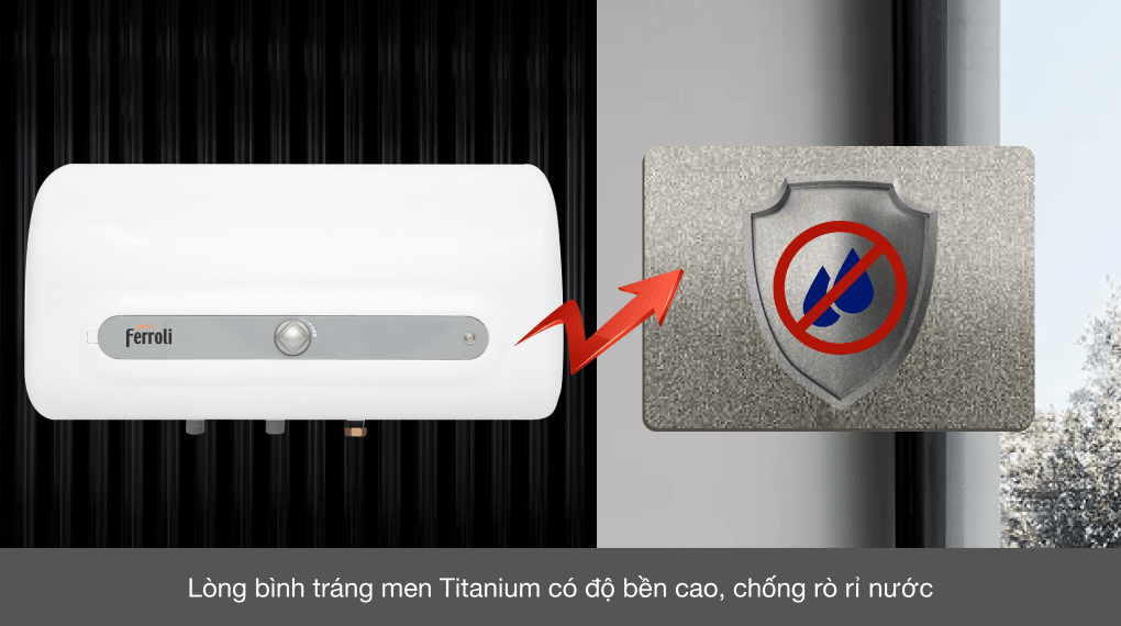 Bình nóng lạnh gián tiếp Ferroli QQ ME - 15 lít 7 Bình chứa nước được tráng men Titanium