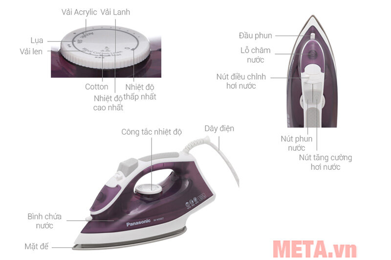 Bàn là hơi nước Panasonic NI-M300TVRA