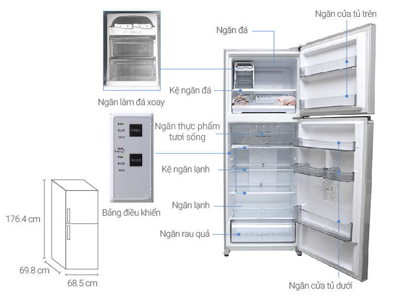 Tủ lạnh Panasonic 405 lít NR-BD468VSVN Tủ lạnh Panasonic 405 lít NR-BD468VSVN