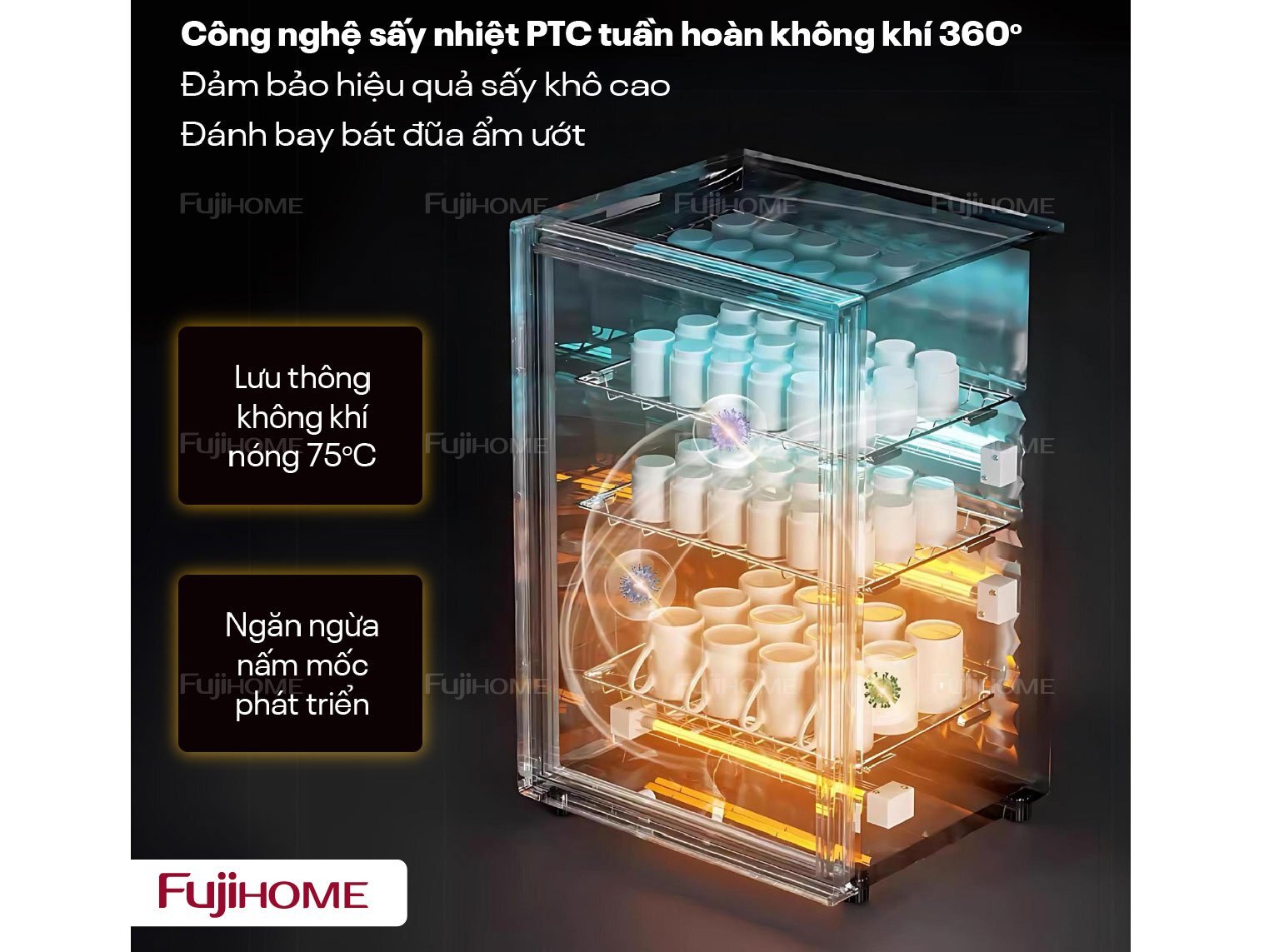 Tủ sấy chén bát tiệt trùng FujiHome 