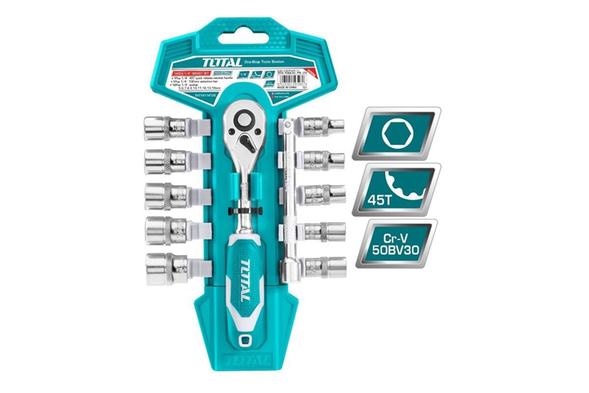 Bộ 12 shocket 1/4in Total THT14114126