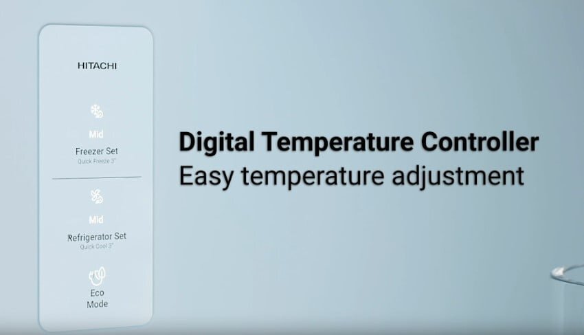 Tủ lạnh Hitachi có bảng điều khiển điện tử chung cho 2 ngăn