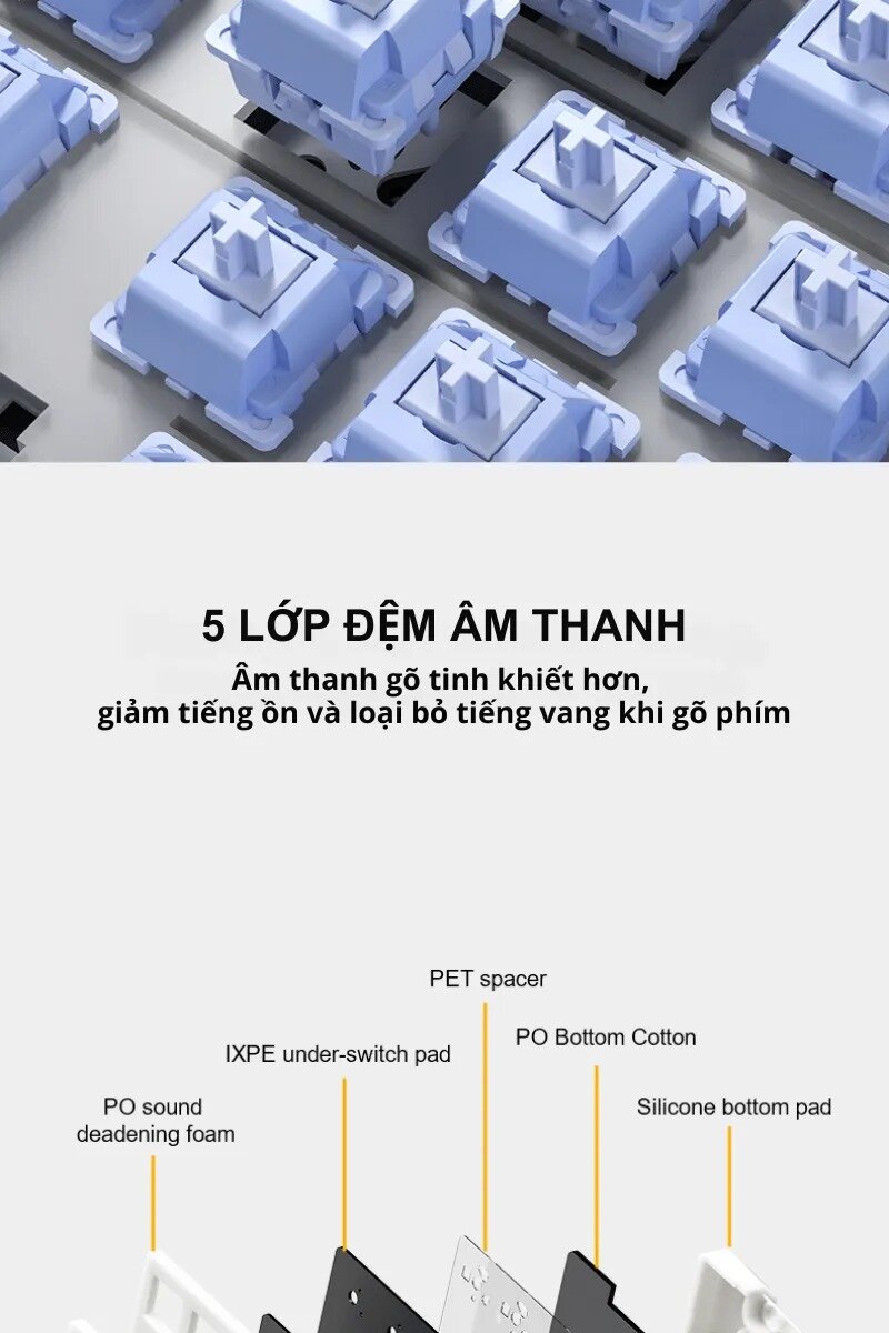 Bàn phím cơ gaming AULA AU75 5