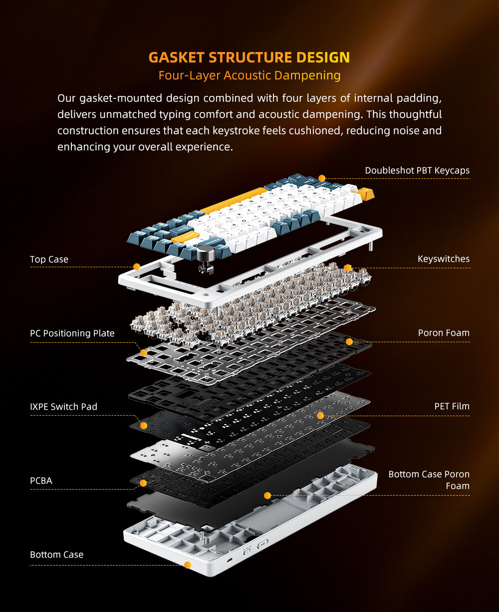 Bàn phím Machenike K600-B82W Tri-mode RGB 5