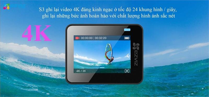 Camera thể thao EZVIZ CS-SP206-C0-68WFBS S3 Starter Kit 4K Xám Camera thể thao EZVIZ CS-SP206-C0-68WFBS S3 Starter Kit 4K Xám