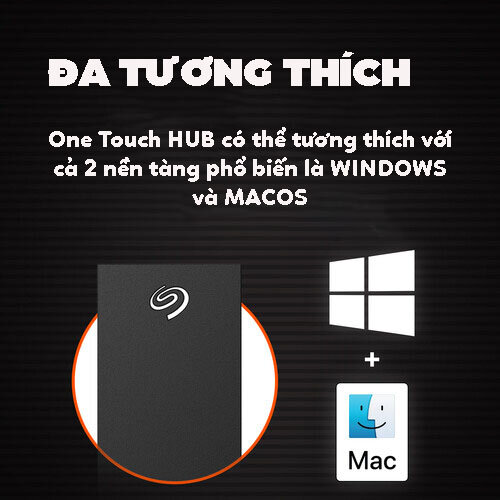 cứng gắn ngoài để bàn 10TB USB3.0/3.5 inch Seagate One Touch HUB Đen STLC10000400