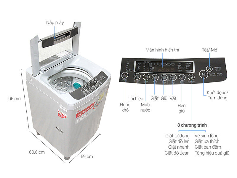 Máy giặt LG 10 kg WF-S1015DB Máy giặt LG 10 kg WF-S1015DB