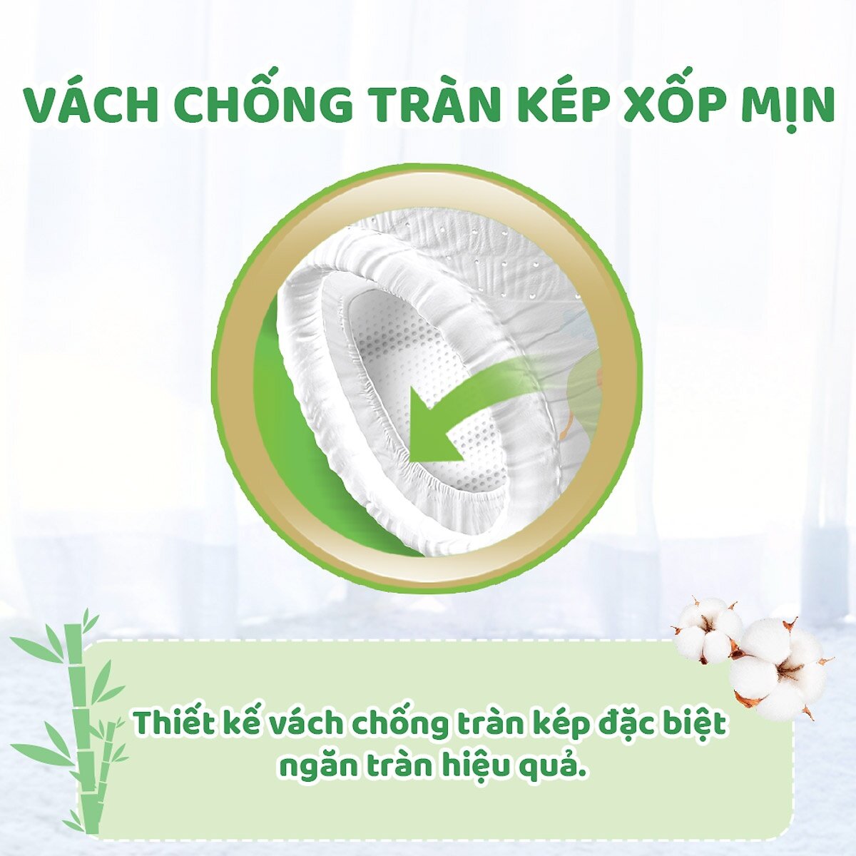 Vách chống tràn của bỉm - Tã quần Molfix Ultra Jumbo size L (68+8)