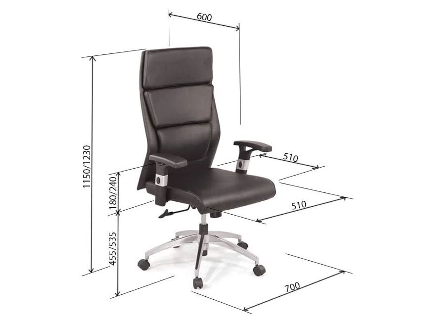 Kích thước của ghế xoay văn phòng Ghế xoay da GX203.1-HK