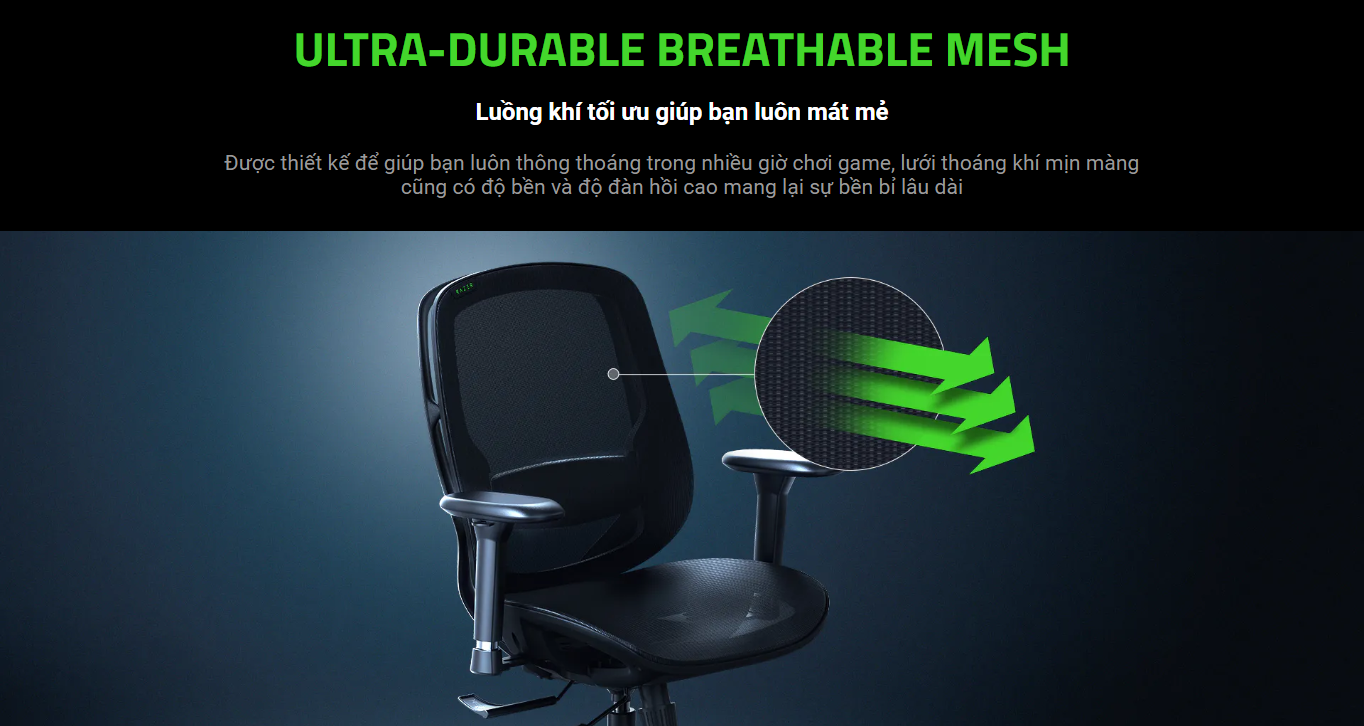 Ghế game RAZER FUJIN - Mesh Gaming Chair 2