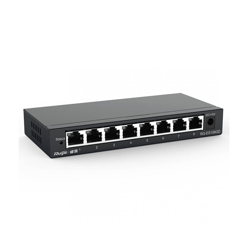 Switch RUIJIE RG-ES108GD (8 cổng 10/100/1000 BASE-T Vỏ kim loại)