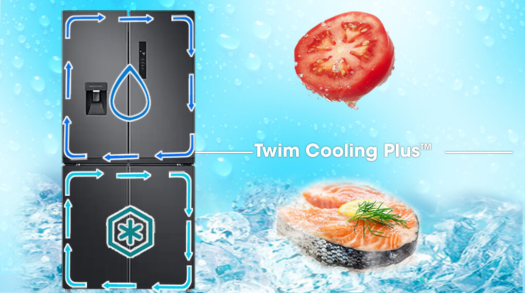 Tủ lạnh Samsung Inverter 488 lít RF48A4010B4/SV - Công nghệ 2 dàn lạnh độc lập