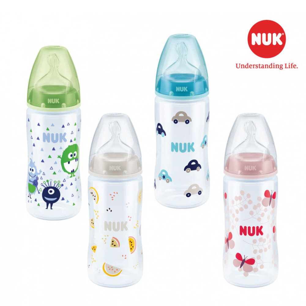  Bình sữa NUK cho bé PP 300ml núm ty Silicone S1 - M