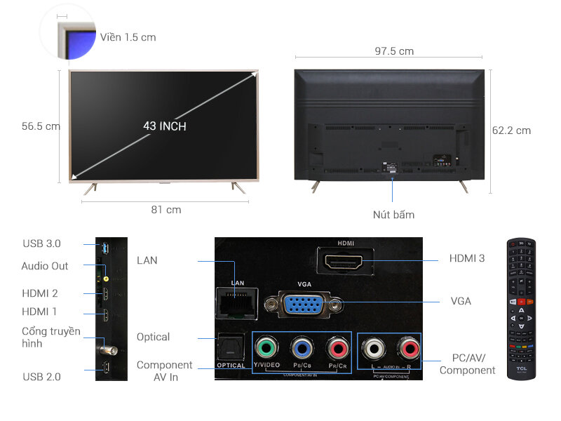 Smart Tivi TCL 4K 43 inch L43Z2 Smart Tivi TCL 4K 43 inch L43Z2
